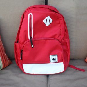 Red and White School or Travel Backpack New